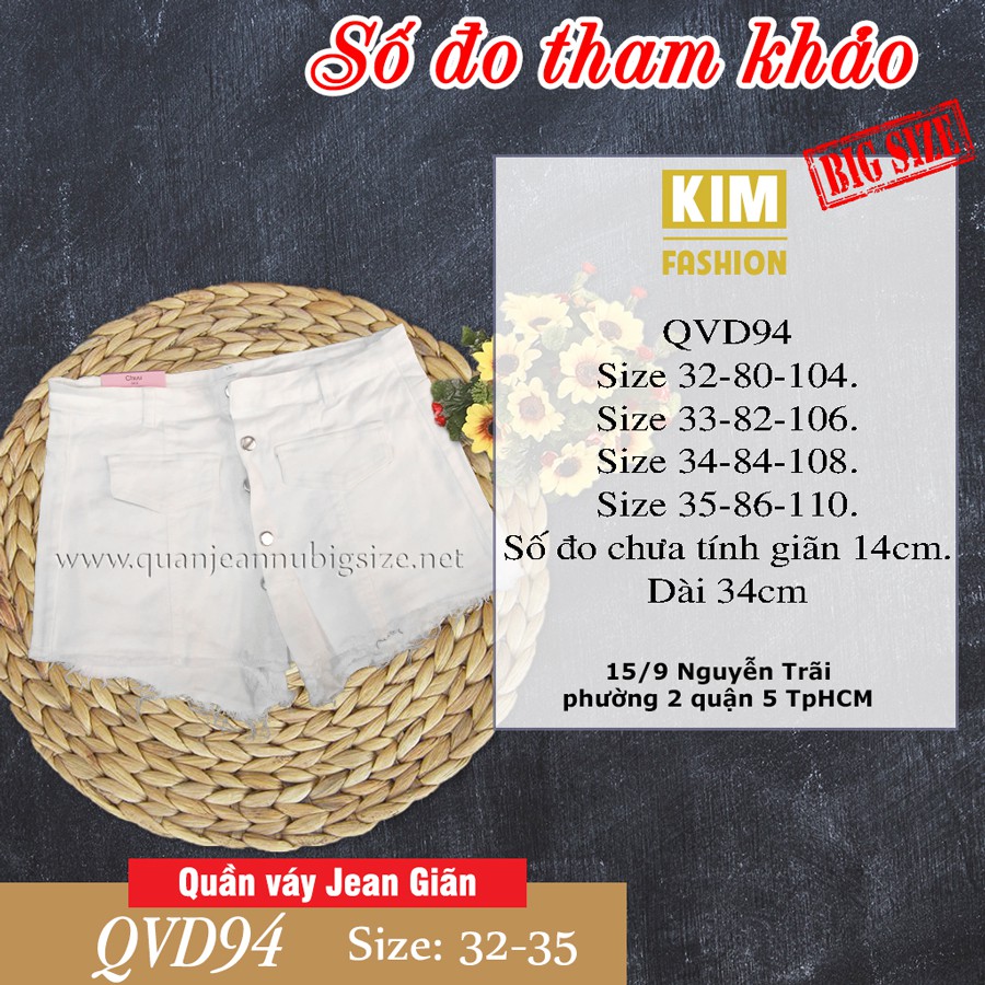 Quần Váy Jean Giãn Bigsize QVD94 Size 32-35