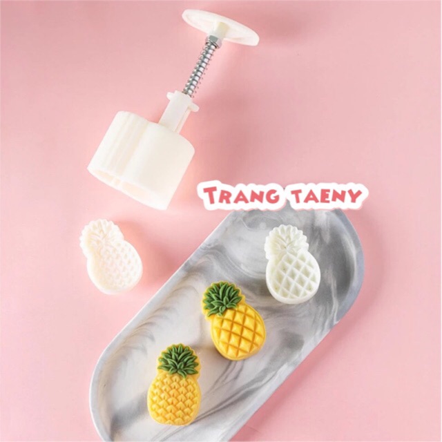 Khuôn trung thu lò xo 2 mặt quả dứa 50g (M198)