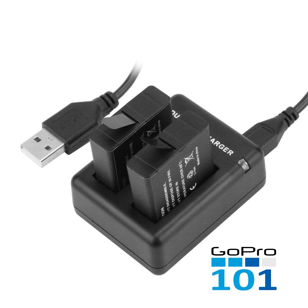 Dock sạc 2 pin gopro 5 OEM gopro 5 6 7 8 - Dual Charger Gopro Hero 5 - Gopro101- inoxnamkim