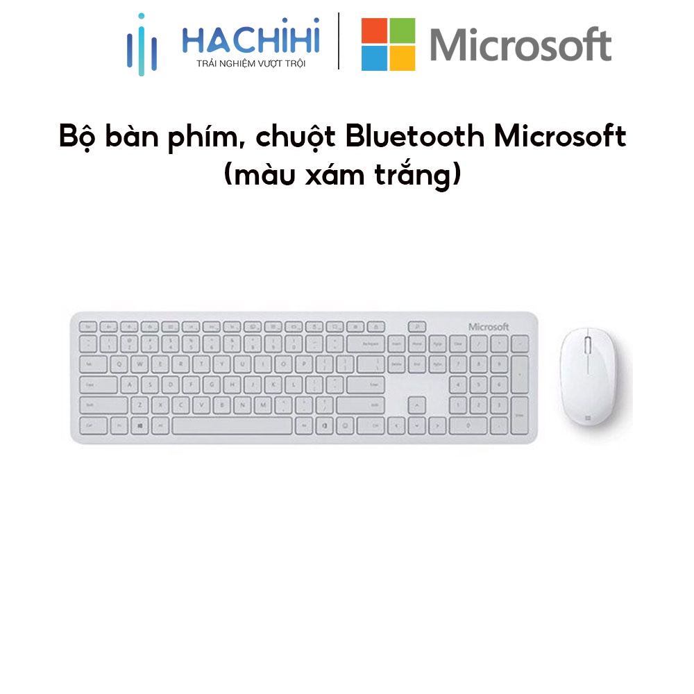 Bộ bàn phím, chuột Bluetooth Microsoft (màu xám trắng) (QHG-00047)