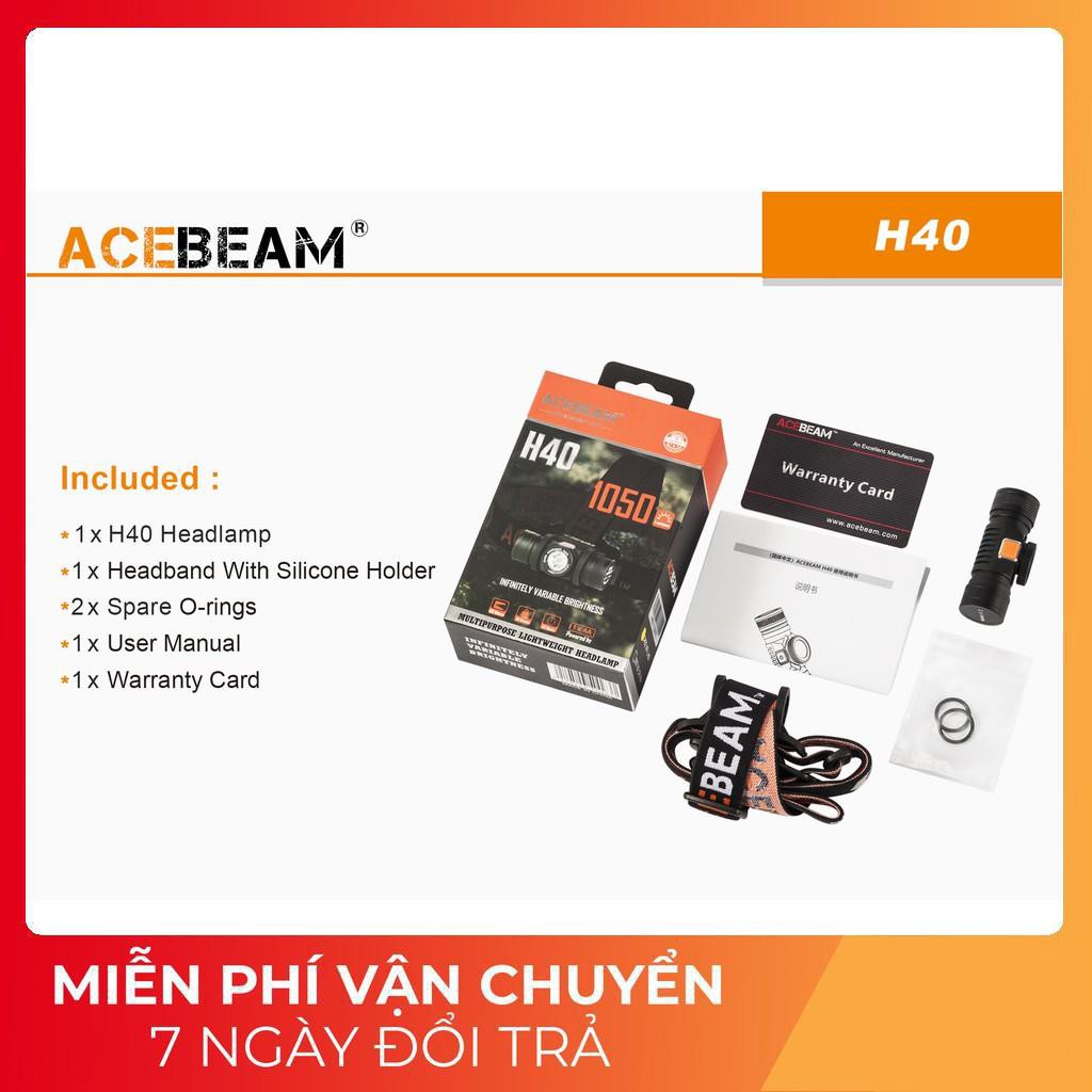 Đèn pin đội đầu ACEBEAM H40 độ sáng 1050lm chiếu xa 102m siêu nhỏ pin 14500 AA (không kèm) Đèn &amp; Đèn pin