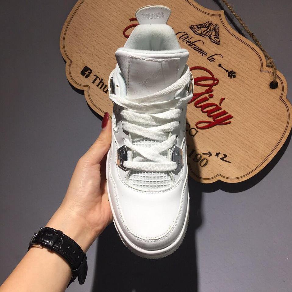 Giày thể thao  sneaker Jodan 4  trắng phong cách lịch lãm (full box)