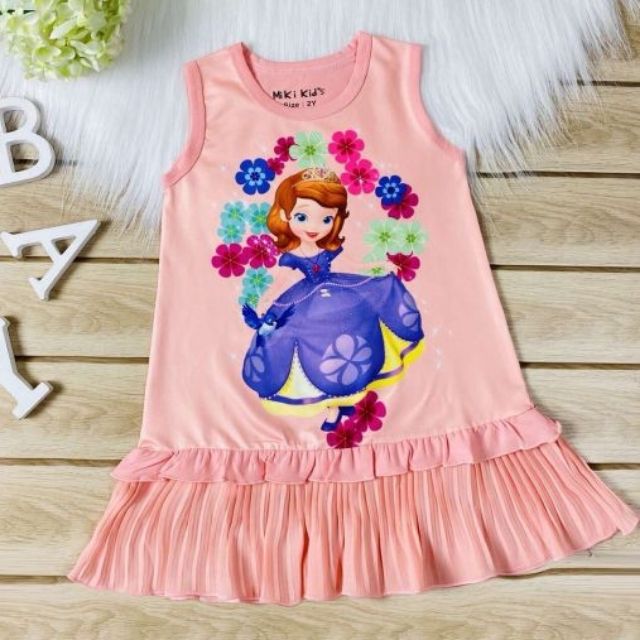 Đầm in 3D công chúa Sofia cho bé gái