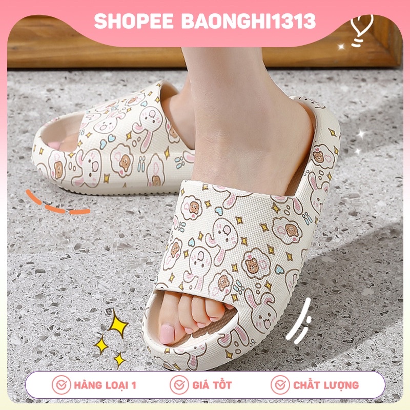 (Loại 1/Sẵn) Dép THỎ GẤU quai ngang bánh mì
