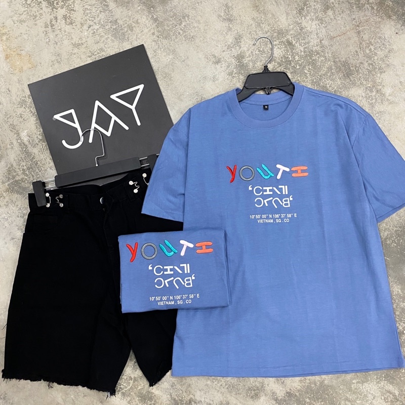 Áo Thun Tay Lỡ Unisex YOUTH màu XANH 🦋/Nam nữ unisex/FREESHIP 99K ❤️ Jaystoree | BigBuy360 - bigbuy360.vn