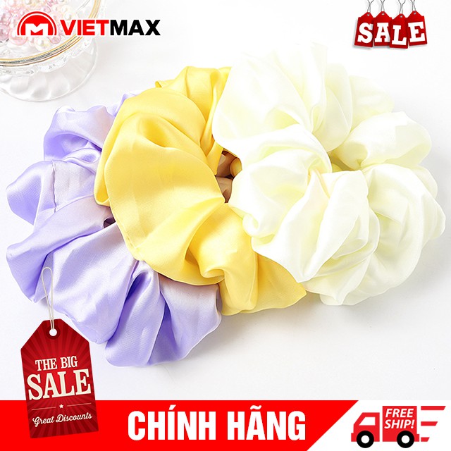 [GIÁ BẢN SỈ] Dây Cột Tóc Vải Scrunchies - Dây Buộc Tóc Vải Phi Bóng Trơn Nhiều Màu Thời Trang