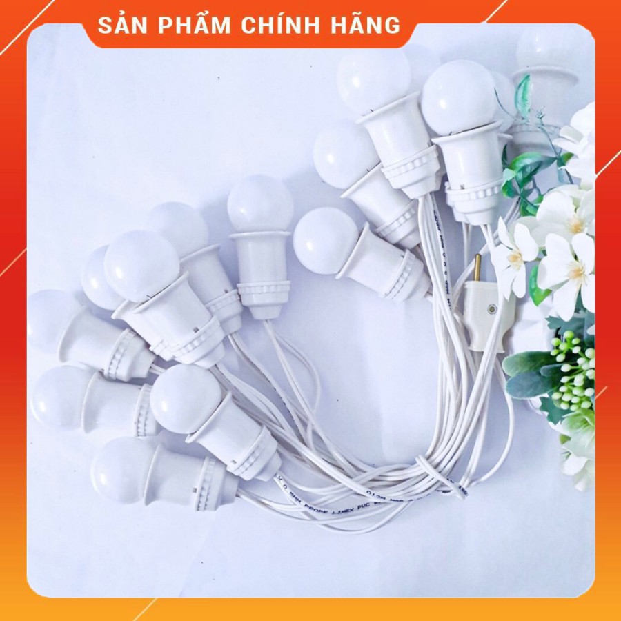 Đèn dây bóng tròn đui E27 gia công 10m 20 bóng chanh dây đèn trang trí quán, tiệc cưới...,