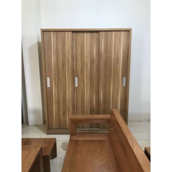 Tủ Quần Áo Gỗ 3 Cánh Cửa Lùa Tiết Kiệm Diện Tích Phòng Ngủ - Gỗ MDF Phủ Melamine Chống Xước Cao Cấp Giá Rẻ Nhất Hà Nội
