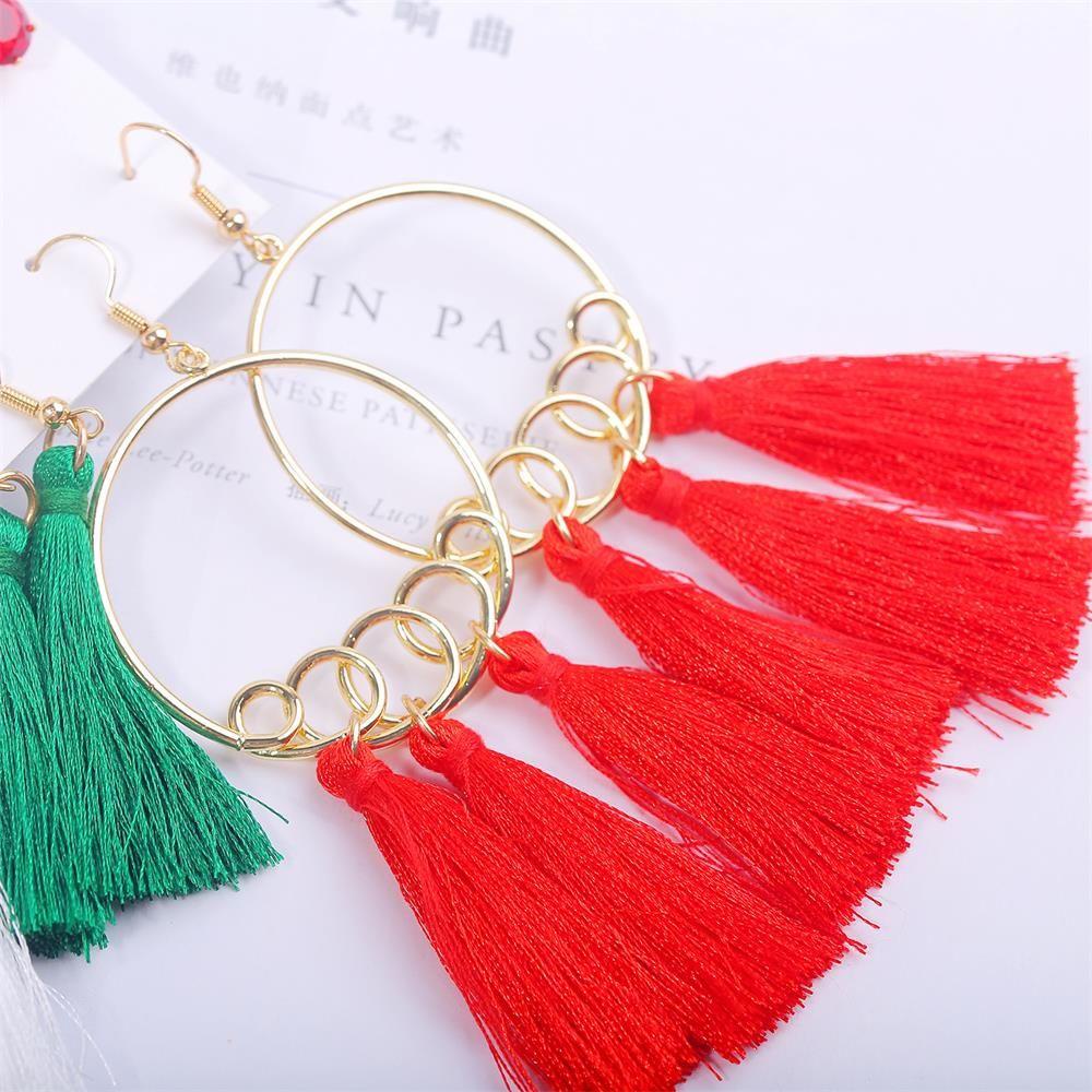 Set 6 Đôi Khuyên Tai Chủ Đề Giáng Sinh Cho Nữ|Khuyên Tai Kim Loại Thời Trang Cá Tính|Phụ Kiện Trang Trí Hình Người Tuyết / Hươu / Nai Sừng Tấm Độc Đáo