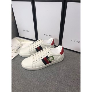 Giày thể thao trắng phản quang cho cả nam và nữ Gucci da thật cao cấp