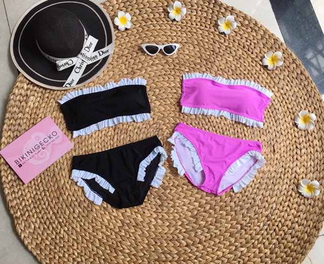 Bikini Đồ Bơi 2 Mảnh Viền Bèo Trắng GK0211 (Ảnh Thật) | BigBuy360 - bigbuy360.vn
