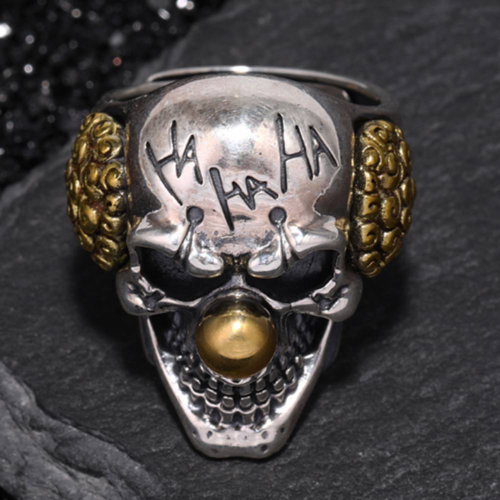 Nhẫn bản to điêu khắc mạ bạc thời trang