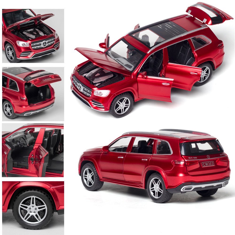 Mô hình xe Mercedes GLS 580 tỉ lệ 1:32 bằng Kim Loại,mở full cửa, có đèn & âm thanh_Tổng hợp các Siêu xe G63, G65