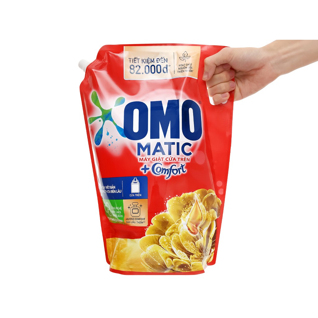Túi Nước giặt OMO Matic Comfort tinh dầu thơm hoa vàng túi 3,6kg