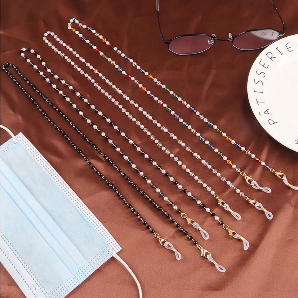 Dây Đeo Mắt Kính Chống Thất Lạc Bằng Hợp Kim Đính Hạt Ngọc Trai Đơn Giản Bảo Vệ Cho Bé