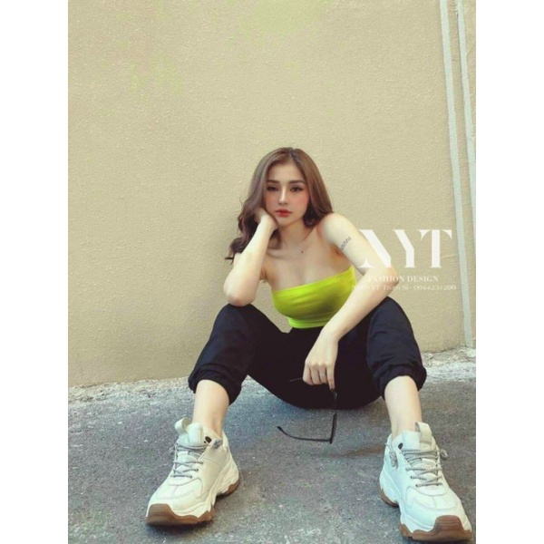 quần vải tăm bo gấu cạp chun lưng cao hot hit cho các chị yêu