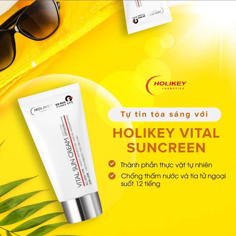 [Hàng Chuẩn] Kem chống nắng dưỡng trắng - Kem chống nắng chống lão hóa Holikey Vita Sun Cream W/OTYPE SPF50/PA++++ 70ml.