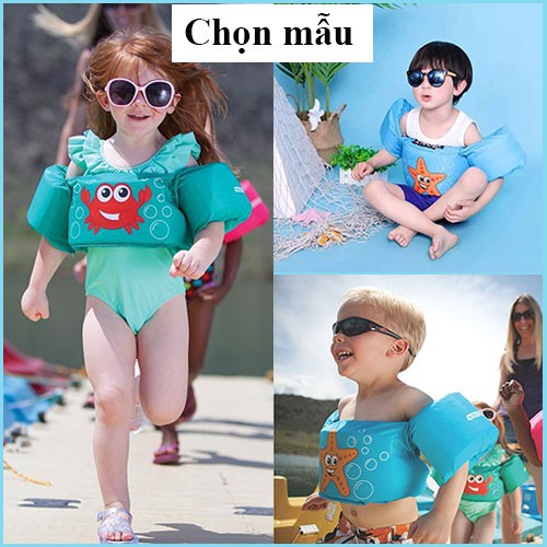 Áo phao bơi trẻ em đỡ tay ngực hàng cao cấp - BH 1 tháng