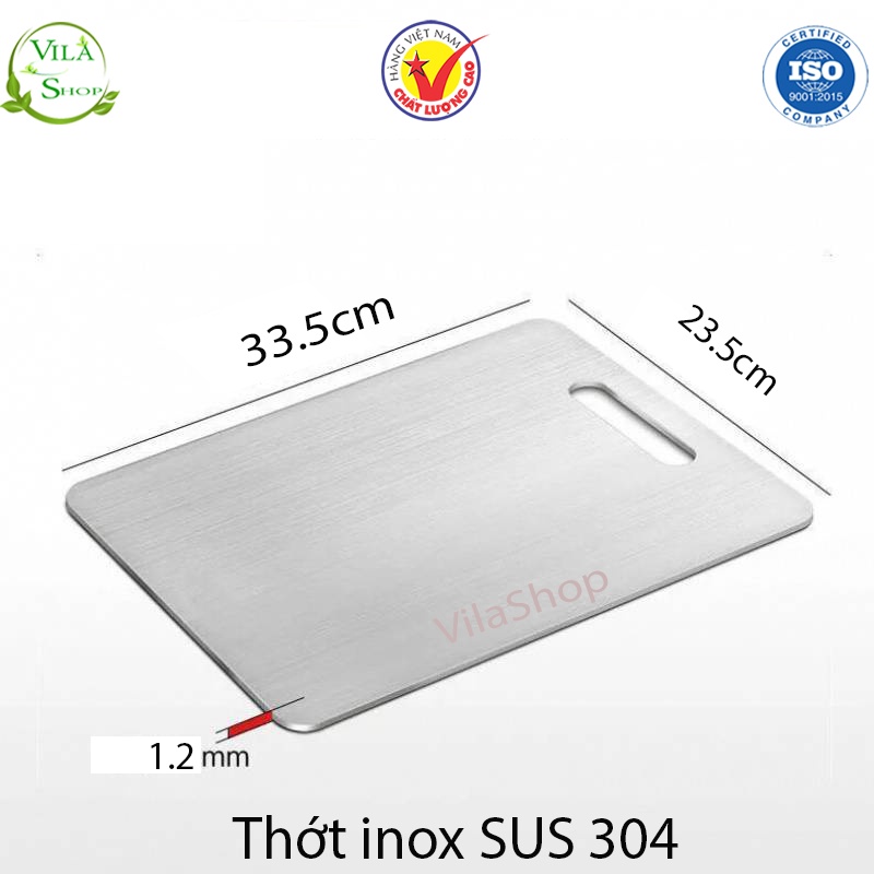 Thớt Inox, Thớt Kháng Khuẩn Inox SUS 304 Đa Năng Chống Gỉ Chống Ẩm Mốc Khánh Khuẩn Không Mùi An Toàn Tiện Lợi