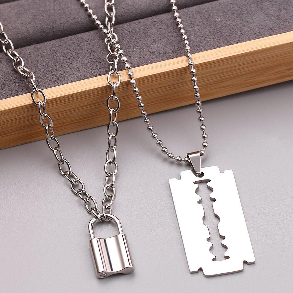NIUYOU 1 Bộ Vòng cổ Choker Bằng Thép Không Gỉ Màu Bạc Cho Nam &amp; Nữ