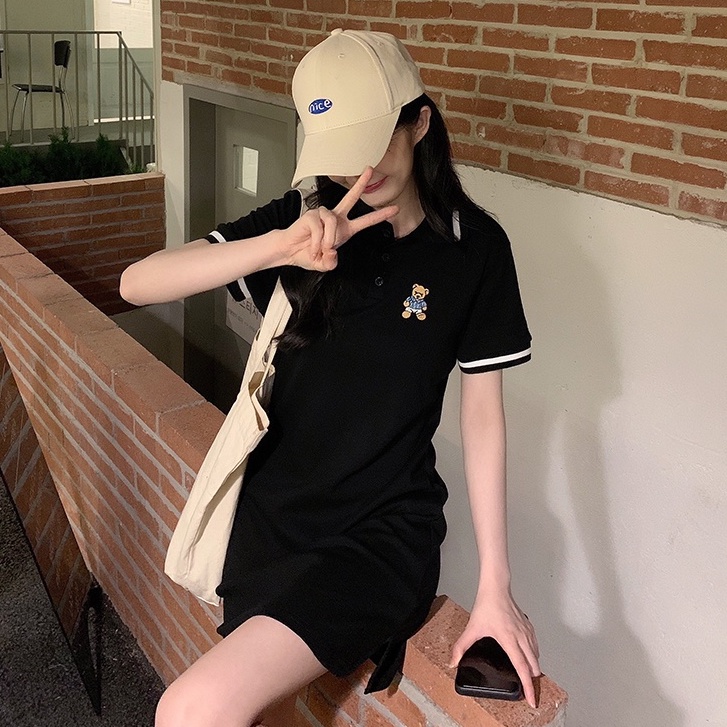 Đầm Cổ Polo Màu Trắng Dáng Ôm Thời Trang Mùa Hè Hàng Mới Dành Cho Bạn Nữ