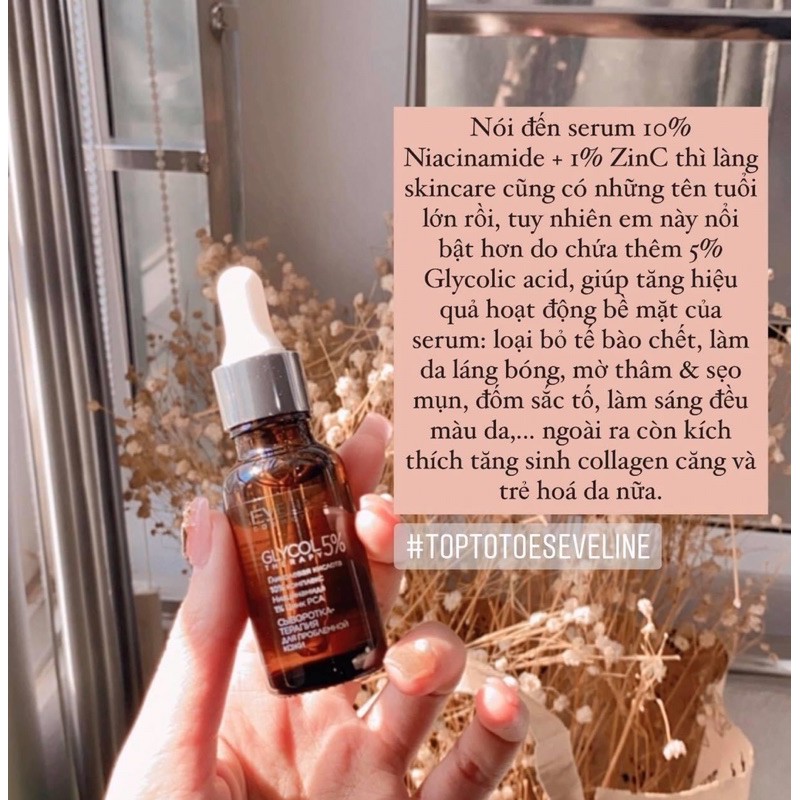 Serum Eveline Glycol Therapy 10% Niacinamide ngừa mụn, mờ thâm, giảm dầu nhờn cho da láng bóng, đều màu | BigBuy360 - bigbuy360.vn