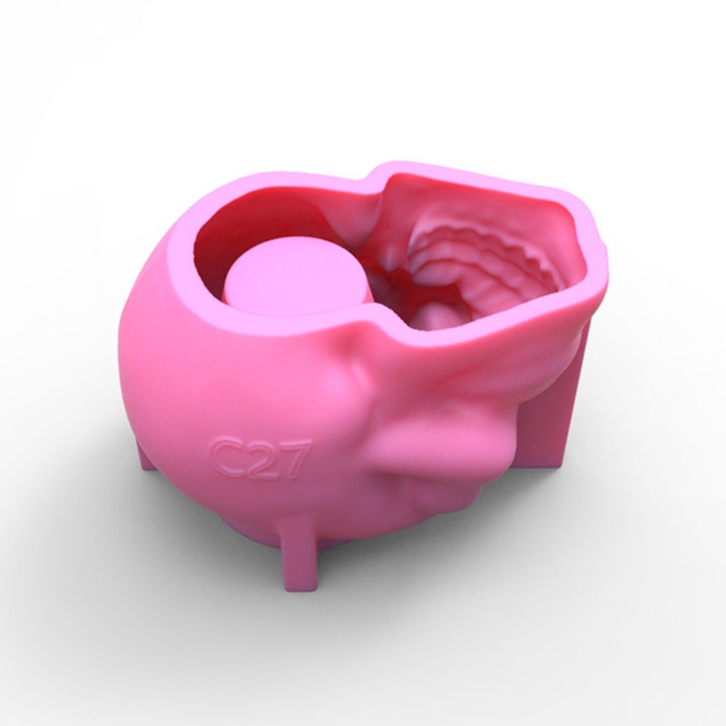 Khuôn Silicone Làm Chậu Cây Hình Đầu Lâu 3D DIY