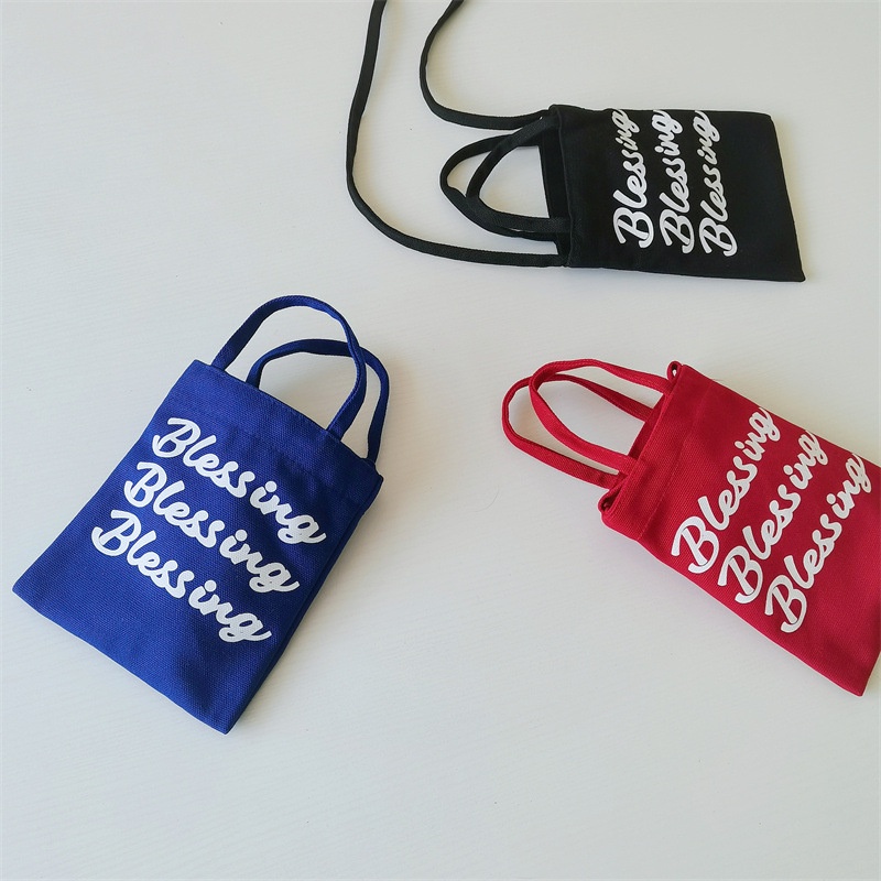 Túi Xách Đeo Vai Vải Bạt In Chữ Thời Trang Hàn Quốc Đáng Yêu Dành Cho Trẻ