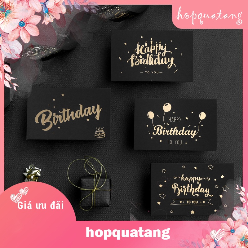 Thiệp Kèm Thư Nhãn Dán Màu Đen Sang Trọng Thiệp Để Hộp Quà Tặng