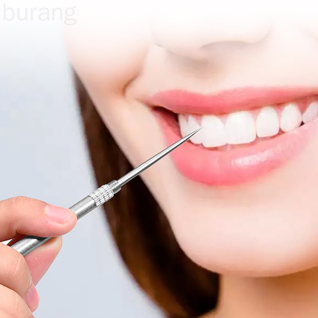 Tăm xỉa răng bằng kim loại kèm ống đựng tiện dụng mang theo du lịch
