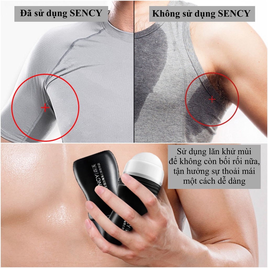 Lăn khử mùi cho nam giới SENCY khử mùi hôi cơ thể, ngăn mồ hôi nam, luôn khô thoáng, có mùi thơm giữ lâu 50ml DNT110007