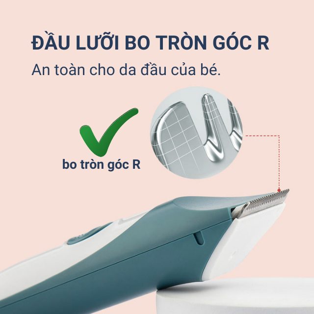 Tông đơ cắt tóc cho bé tăng đơ cắt tóc trẻ em chạy êm lưỡi gốm bo tròn sạc điện chống thấm nước cắt nhanh và sạch S568