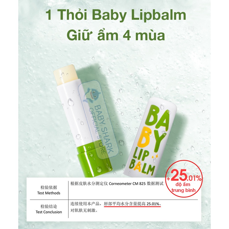 Son Dưỡng Ẩm Môi Chống Nẻ Baby Lip Balm cho bé không mùi, không vị từ thành phần hữu cơ an toàn