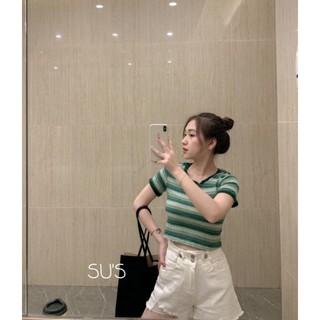 ÁO CROPTOP KẺ NGANG CHẤT MÁT