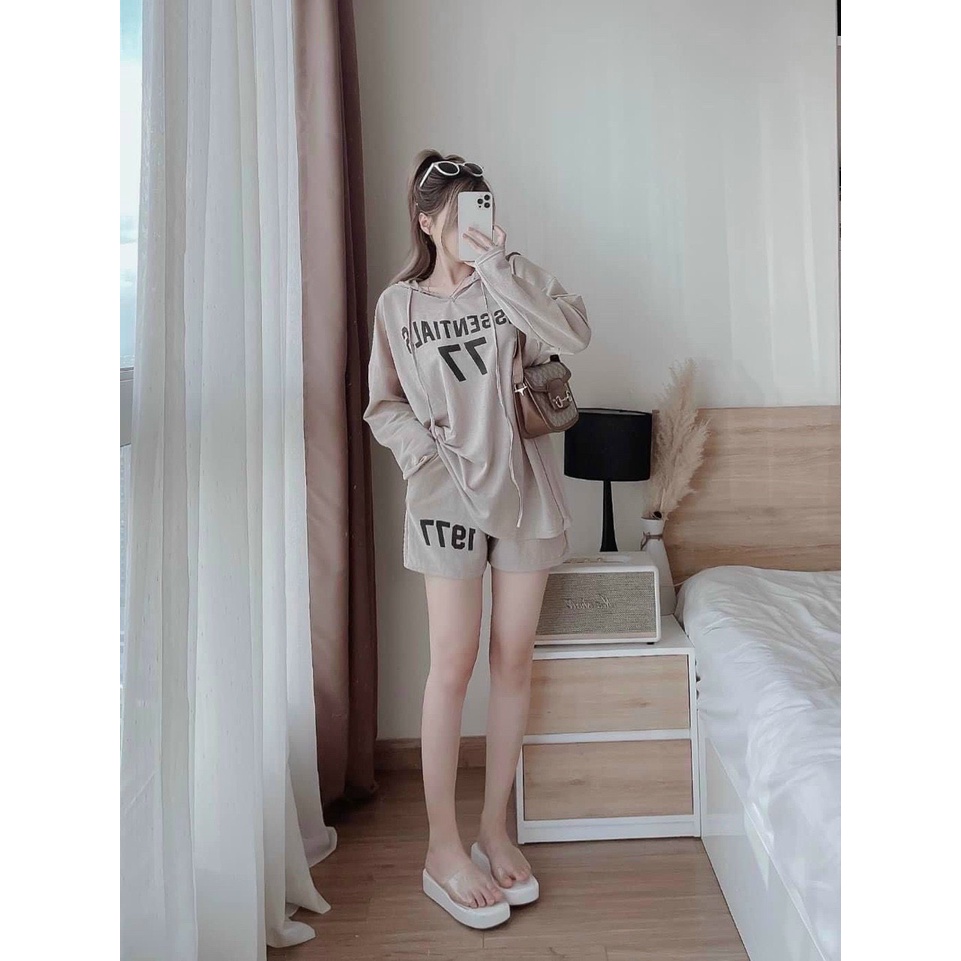 Set bộ đồ nữ MINH PHÚC, sét đi chơi thun tay dài phối quần đùi ống rộng phong cách thể thao cá tính hiện đại