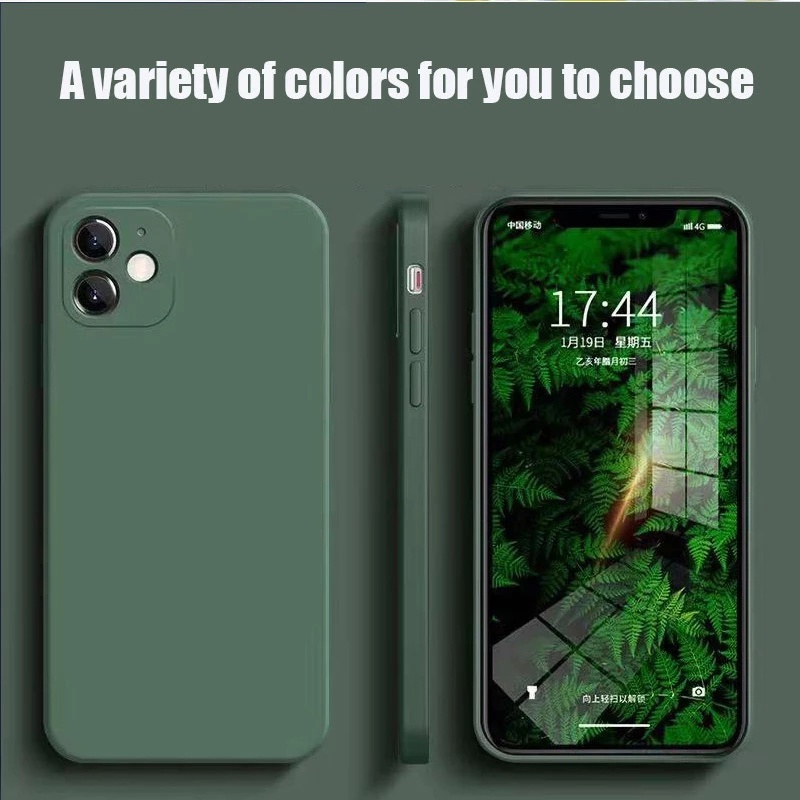 Ốp điện thoại silicone lỏng mềm viền thẳng màu trơn bảo vệ chống rơi cho Samsung Galaxy Note 20U A22 4G A82 5G A03 A03S