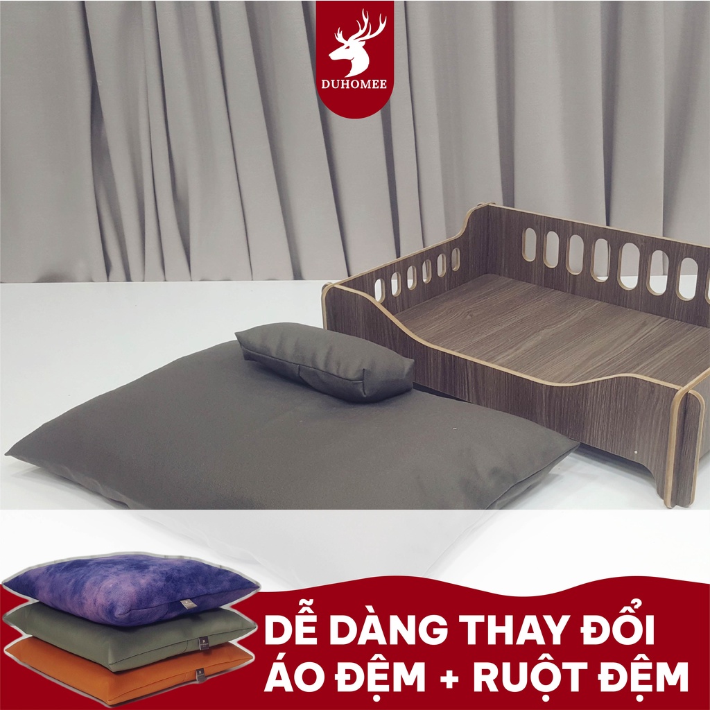 Giường chó mèo MAMAYA lắp ghép kèm đệm dành cho thú cưng thiết kế sang chảnh êm ái CATCA