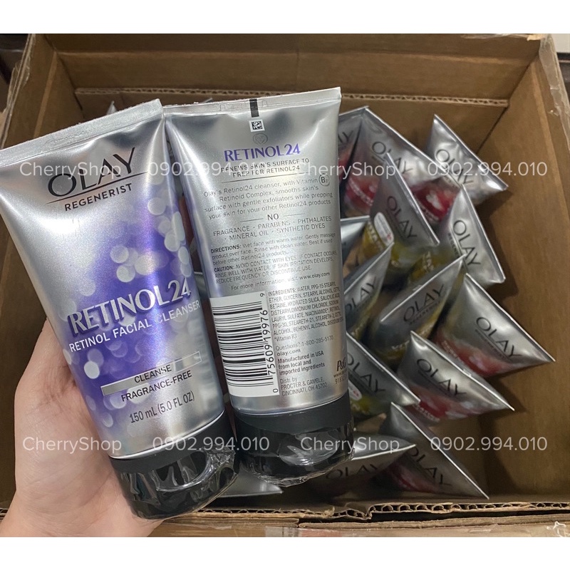 Sữa Rửa Mặt Dạng Kem Olay Retinol 24 Facial Cleanser Fragrance Free
