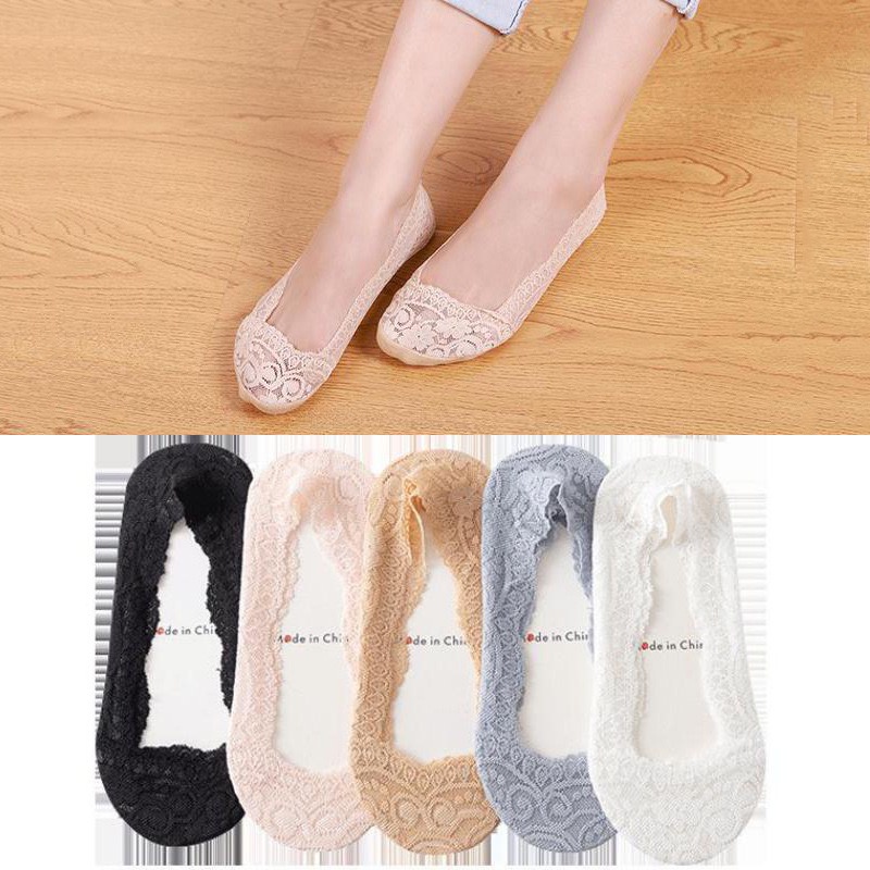 Vớ/ Tất Ren Lười Nữ Cotton Thoáng Khí Cao Cấp T124