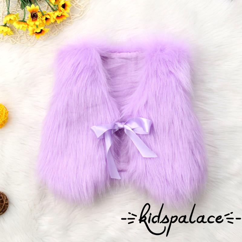 ➤♕❀❤Fashion Baby Girls Kids Winter Warm Toddler Faux Fur Vest Gilet Outerwear Coat Jacket