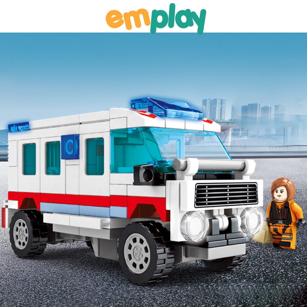 Đồ chơi xếp hình lắp ráp lego mô hình phương tiện giao thông cho bé Emplay chắc khỏe cao cấp an toàn cho trẻ