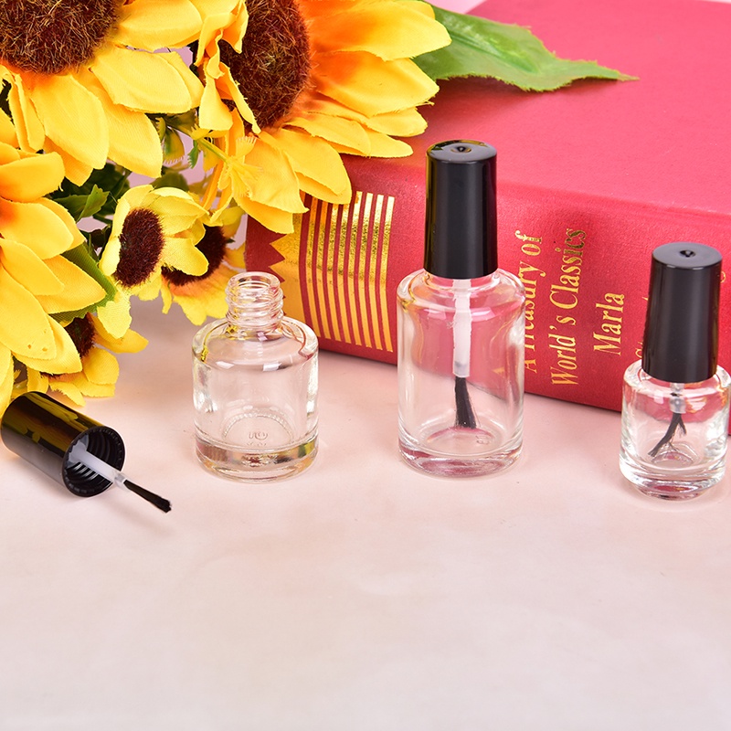 (Hàng Mới Về) Lọ Thủy Tinh Rỗng Chiết Xuất Dầu Sơn Móng Tay 5 / 10 / 15Ml Kèm Cọ Tiện Dụng
