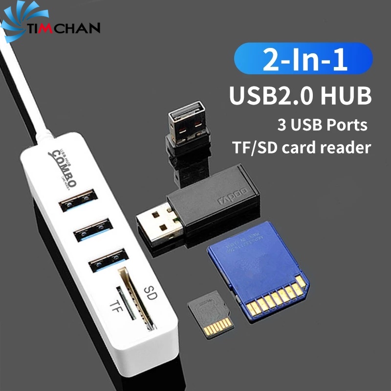 Bộ Chia USB 2.0 5 Trong 1 Siêu Tốc Độ Cao 3 Cổng USB SD TF