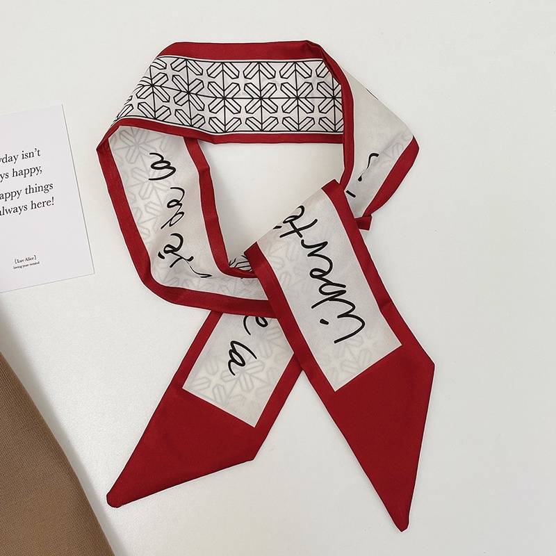 Khăn Lụa Quàng Cổ Dài Màu Đỏ Thời Trang Cho Nữ