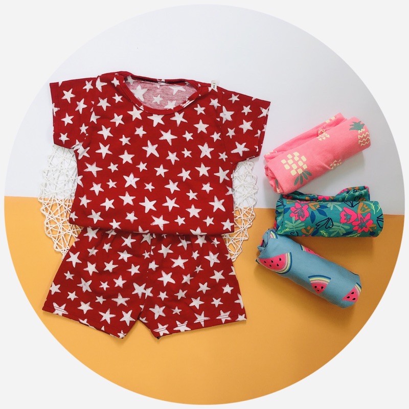 Bộ Cộc Tay Hoa Quả Cho Bé 7-18kg Chất Bozip