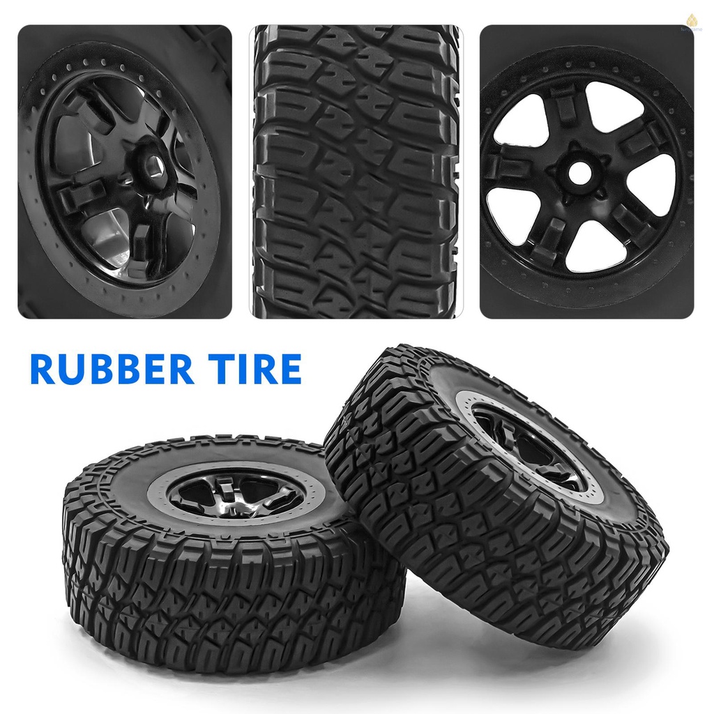 Bộ 4 Bánh Xe Cao Su 12mm Thay Thế Cho Xe Điều Khiển Traxxas Slash RC 1 / 10