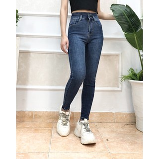 Quần Jean Nữ Ôm Co Giãn Cạp Cao, Quần Jean Nữ Tôn Dáng,  Quần Jeans Trơn ,Cào Xước Nhẹ Hàng Cao Cấp Hachidesigns