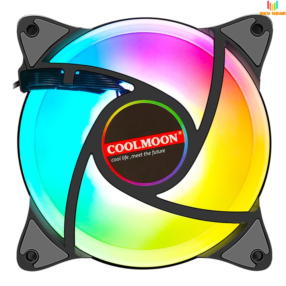 Quạt Tản Nhiệt Led RGB Coolmoon A1 - Tự Động Đổi Màu, Không Dùng Hub
