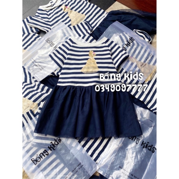 Váy Hè Tutu Bé Gái Kẻ Ngang Công Chúa Navy G