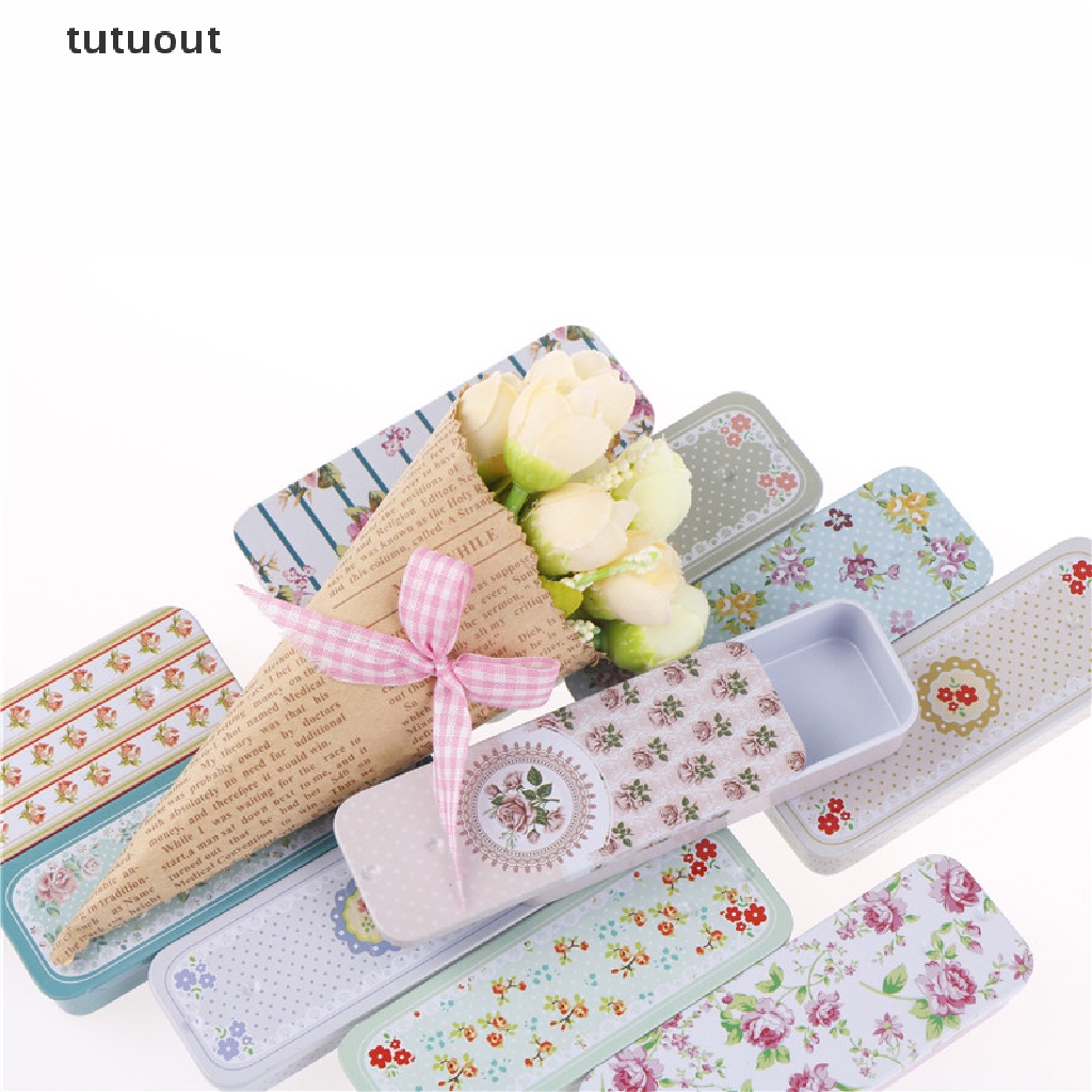 Hộp Sắt Hình Chữ Nhật Có Nắp Trượt Đựng Thuốc Cưới Tiện Dụng